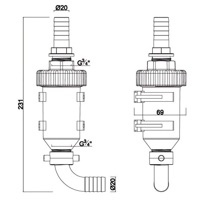 Нейтралізатор конденсату для конденсаційних котлів Koer KR.1281-20 - 3/4"x20 (KR5858)