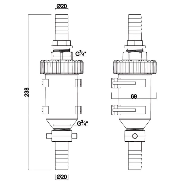 Нейтралізатор конденсату для конденсаційних котлів Koer KR.1281-20 - 3/4"x20 (KR5858)