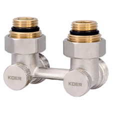Вузол нижнього підключення радіатора 3/4'' кутовий (комплект) Koer KR.1132 (KR2816)