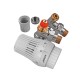 Комплект для підключення радіатора Koer SET-23 - 1/2'' кутовий з термоголовкою, клікове кріплення (KR5284)
