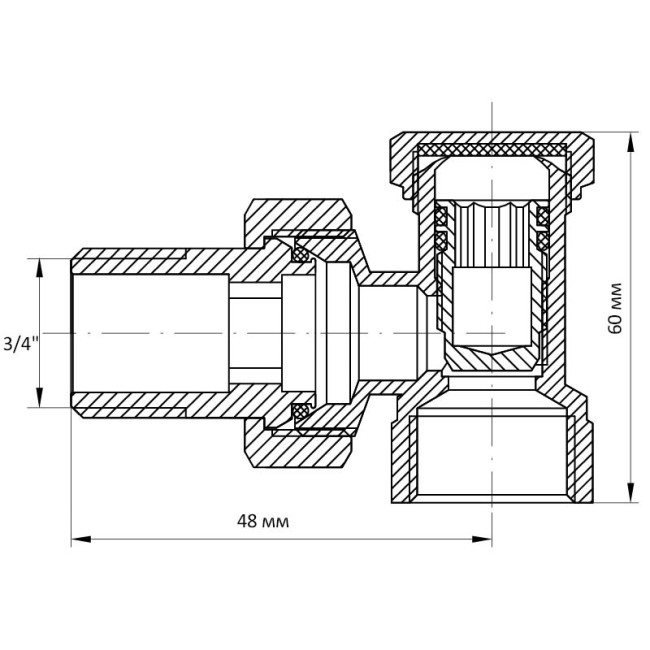 Вентиль кутовий 3/4x3/4 Koer KR.902 (KR0139).