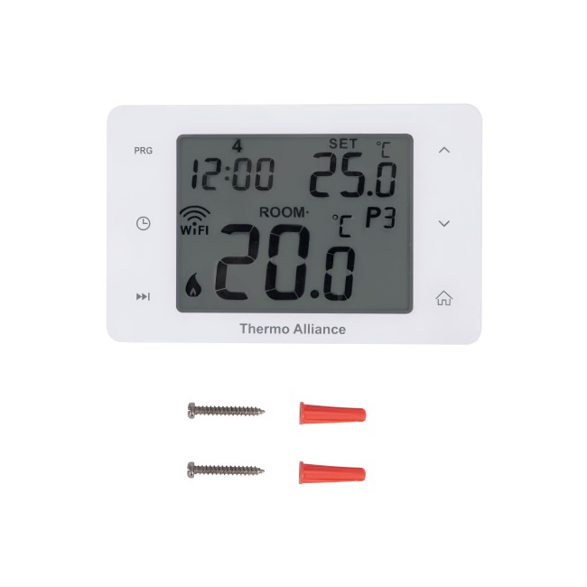 Недельный программируемый термостат Thermo Alliance ТА-2701WiFi сенсорный c WiFi