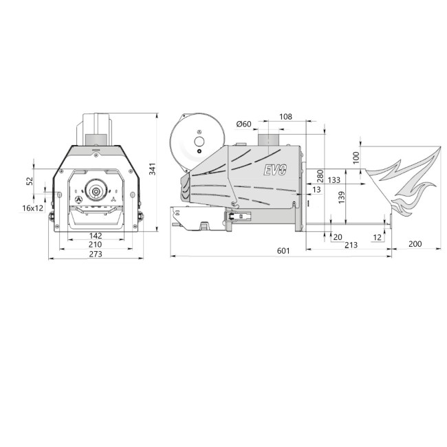 Горелка пеллетная Thermo Alliance Evo 23 кВт в комплекте с шнеком 1.5м