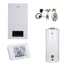 Комплексное решение Thermo Alliance для котельной: электрический котел 10 кВт + комплект бойлера + комбинированный напольный водонагреватель 100 л