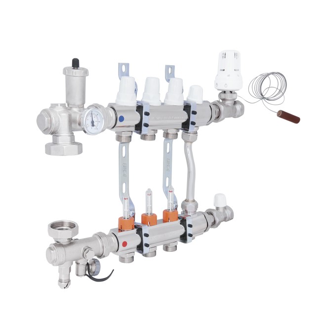 Коллекторная группа Icma 3/4" 3 выхода, с расходомером №A2K013