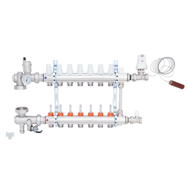 Коллекторная группа Icma 3/4" 7 выходов, с расходомером №A2K013
