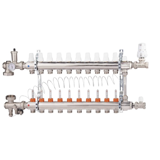 Коллекторная группа Icma 3/4" 10 выходов, с расходомером №A2K013