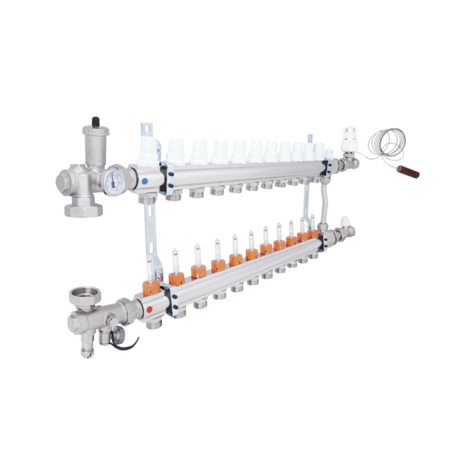 Коллекторная группа Icma 3/4" 11 выходов, с расходомером №A2K013