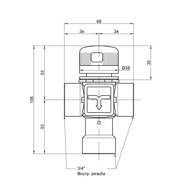 Смеситель термостатический Icma 3/4" №149