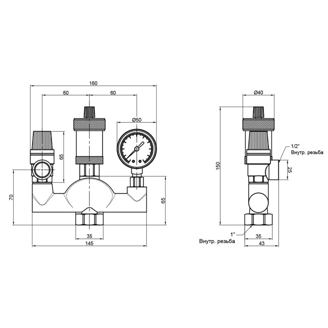 Група безпеки котла Thermo Alliance Standart  1" SD290