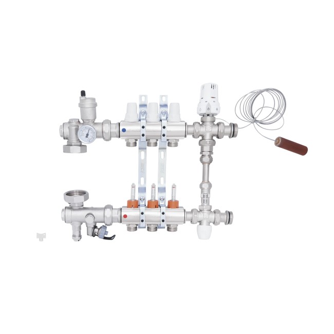 Коллекторная группа Icma 1" 3 выхода, с расходомером №K0111