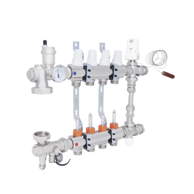 Коллекторная группа Icma 1" 4 выхода, с расходомером №K0111