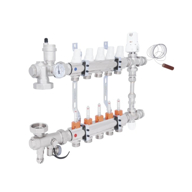 Коллекторная группа Icma 1" 5 выходов, с расходомером №K0111