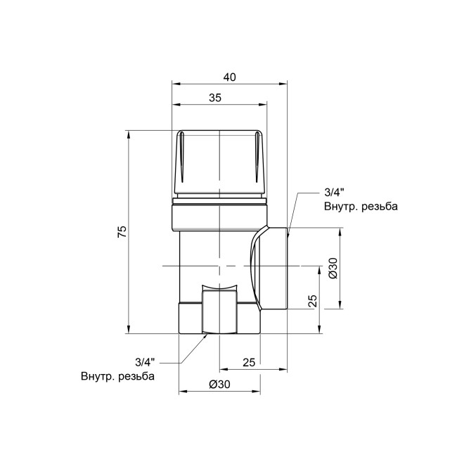 Предохранительный клапан Icma 3/4" ВР 3 бар №241