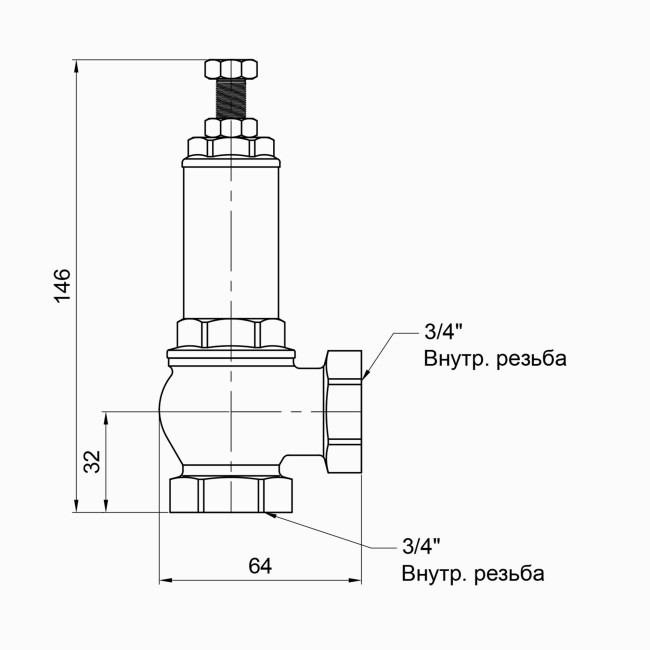 Предохранительный клапан Icma 3/4" ВР №254