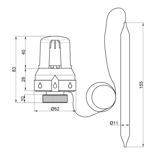 Термоголовка Icma 30х1,5 с выносным датчиком №992