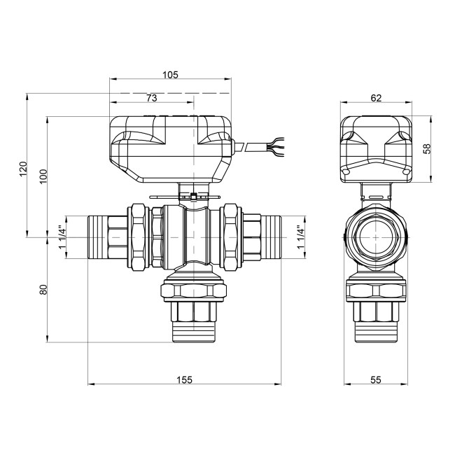 Кран шаровой зонный Icma 1" 1/4 №344