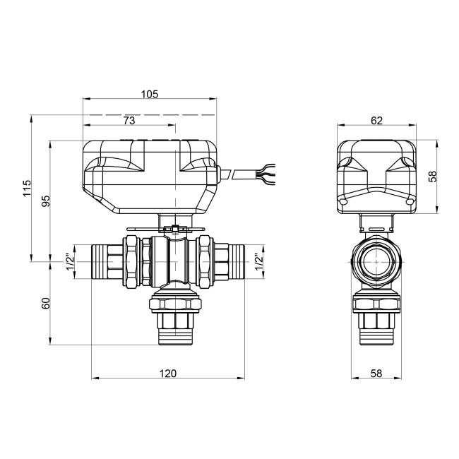 Кран шаровой зонный Icma 1/2" №344