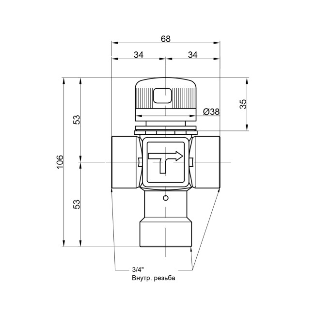 Смеситель термостатический Icma 3/4" №143