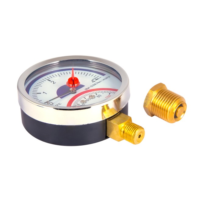 Термоманометр Thermo Alliance Standart 80 мм 1/2", нижнє підмикання SD1724B