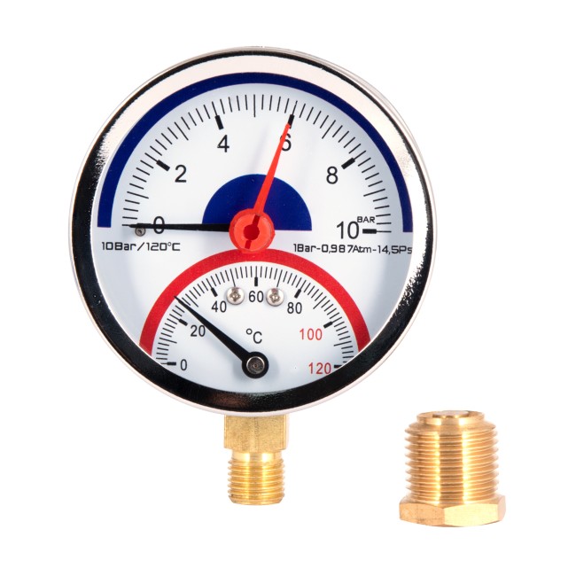 Термоманометр Thermo Alliance Standart 80 мм 1/2", нижнє підмикання SD17210B