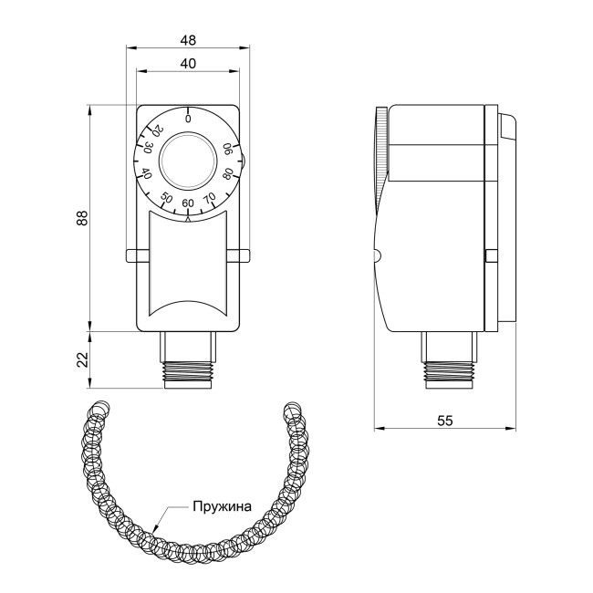 Термостат Thermo Alliance Standart накладной с пружиной SD349