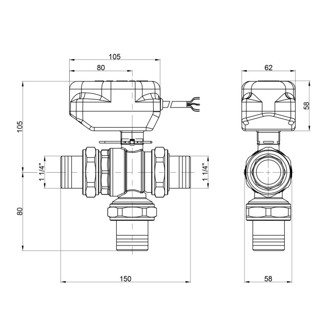 Кран шаровой зонный Icma 1" 1/4 №343