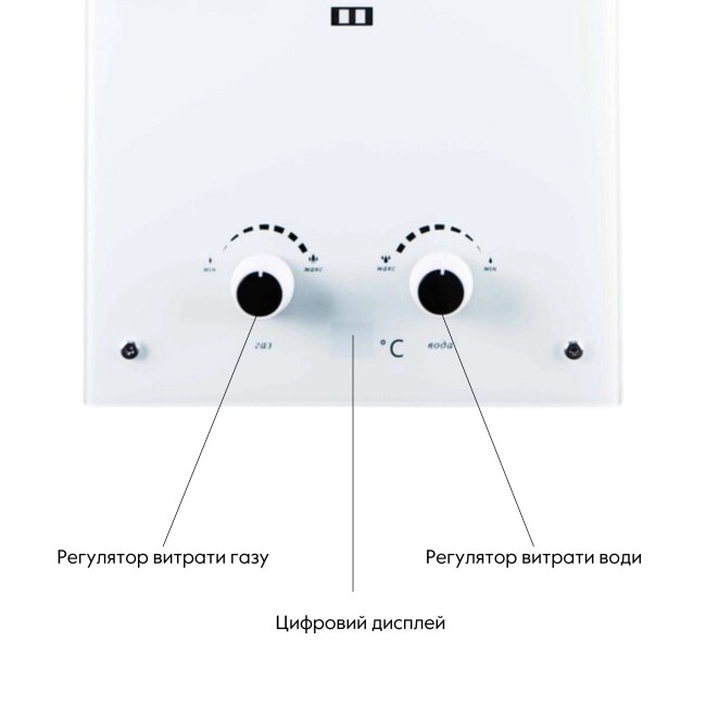 Колонка газовая дымоходная Thermo Alliance JSD20-10GE 10 л панель из стекла White