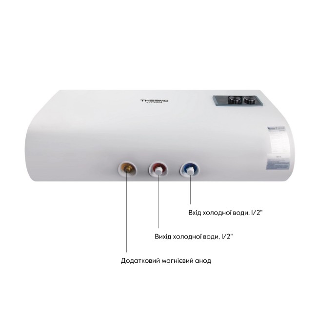 Водонагреватель электрический Thermo Alliance 50 л плоский горизонтальный, мокрый ТЭН 2 кВт (0,8+1,2) DT50H20G(PD)