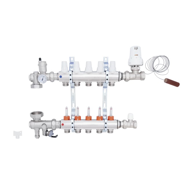 Коллекторная группа Icma 3/4" 5 выходов, с расходомером №A3K013