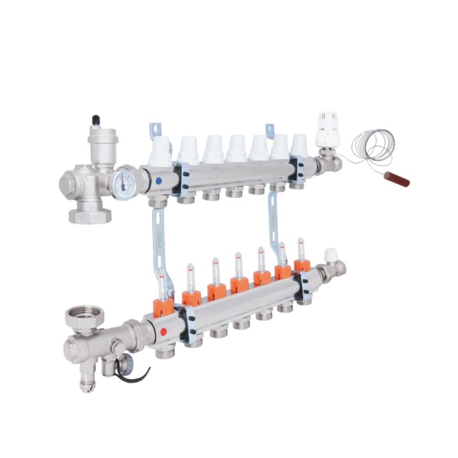 Коллекторная группа Icma 3/4" 7 выходов, с расходомером №A3K013