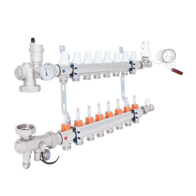 Коллекторная группа Icma 3/4" 8 выходов, с расходомером №A3K013