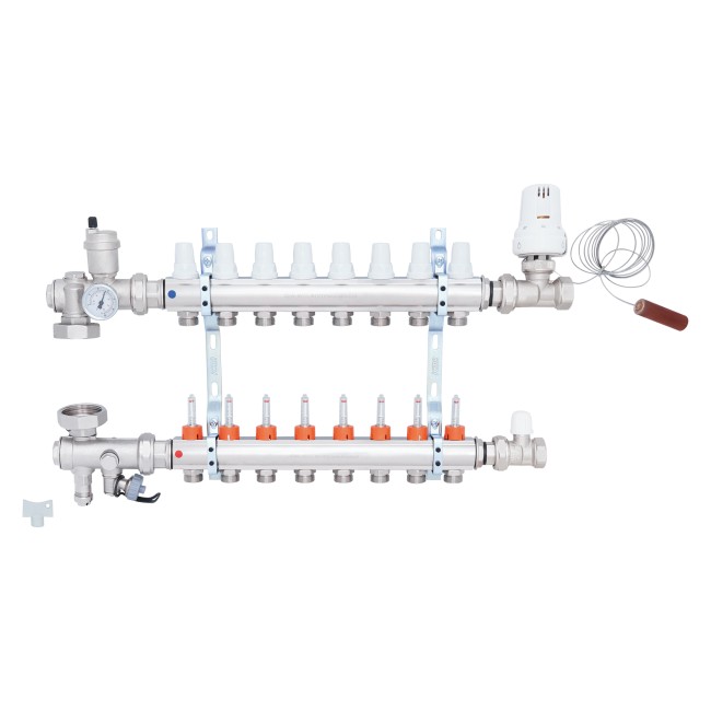 Коллекторная группа Icma 3/4" 8 выходов, с расходомером №A3K013
