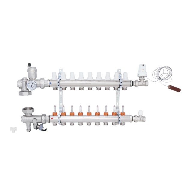 Коллекторная группа Icma 3/4" 9 выходов, с расходомером №A3K013
