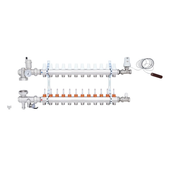 Коллекторная группа Icma 3/4" 12 выходов, с расходомером №A3K013