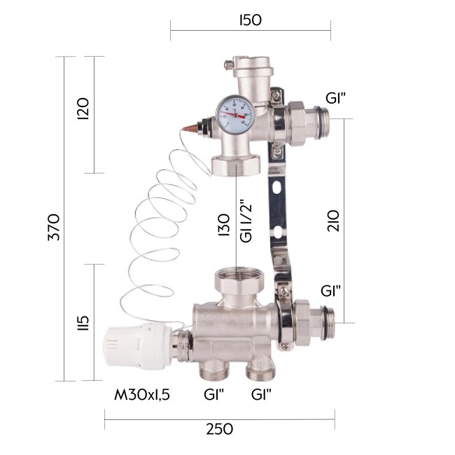 Смесительная группа Thermo Alliance Standart 1" SF007W25
