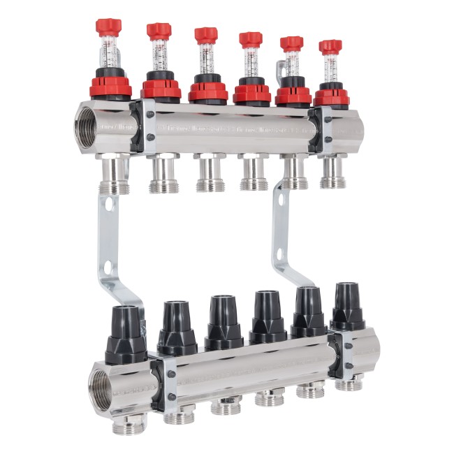Коллектор с расходомерами Thermo Alliance Forte 1" 6 выходов SF001W6