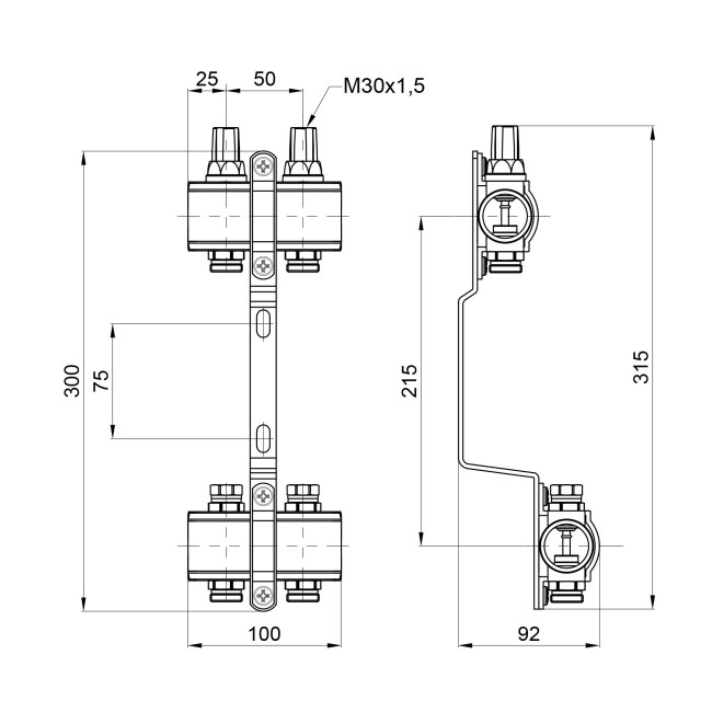 Колектор Thermo Alliance Forte 1" 2 виходи SF002W2