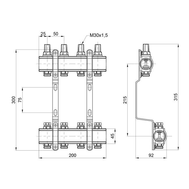 Колектор Thermo Alliance Forte 1" 4 виходи SF002W4