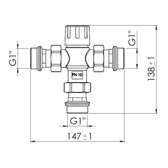 Смеситель термостатический Thermo Alliance Forte 1" SF010W25