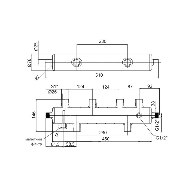 Гидрострелка Thermo Alliance Forte 1" 75 кВт SF29375
