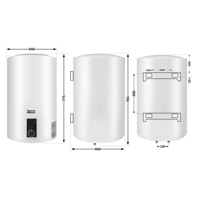 Водонагреватель электрический Thermo Alliance 80 л вертикальный, сухой ТЭН 2,0 кВт D80V20J3(D)K