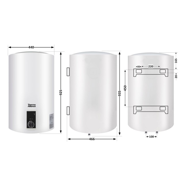 Водонагреватель электрический Thermo Alliance 100 л вертикальный, сухой ТЭН 2,0 кВт D100V20J3(D)K