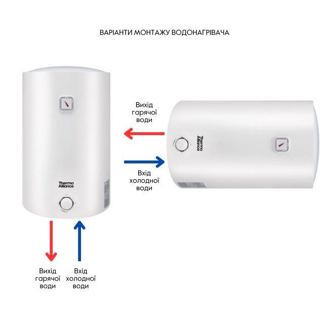 Водонагреватель электрический Thermo Alliance 80 л универсальный, мокрый ТЭН 1,5 кВт D80VH15Q3