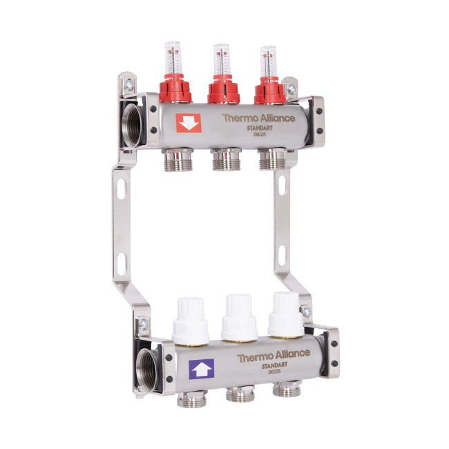 Коллектор с расходомерами Thermo Alliance Standart 1" 3 выхода SD0043