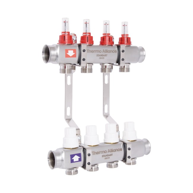 Коллектор с расходомерами Thermo Alliance Standart 1" 4 выхода SD0044