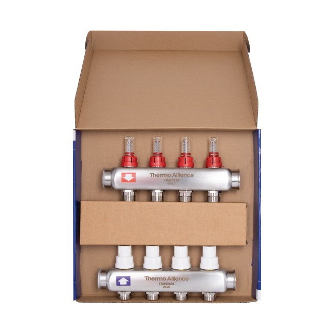 Коллектор с расходомерами Thermo Alliance Standart 1" 4 выхода SD0044