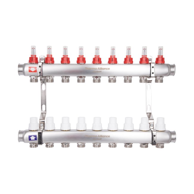 Коллектор с расходомерами Thermo Alliance Standart 1" 9 выходов SD0049