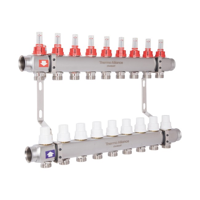 Коллектор с расходомерами Thermo Alliance Standart 1" 9 выходов SD0049