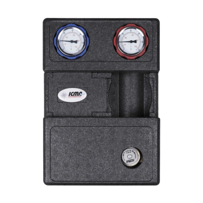 Насосная группа Icma 1" 1/2x3/4" подключение справа,  с термостатическим смесителем, без насоса  №R004